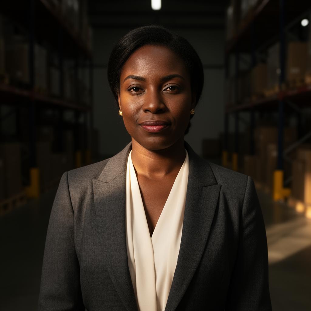 Founder of Mag Xpressions in a logistics facility